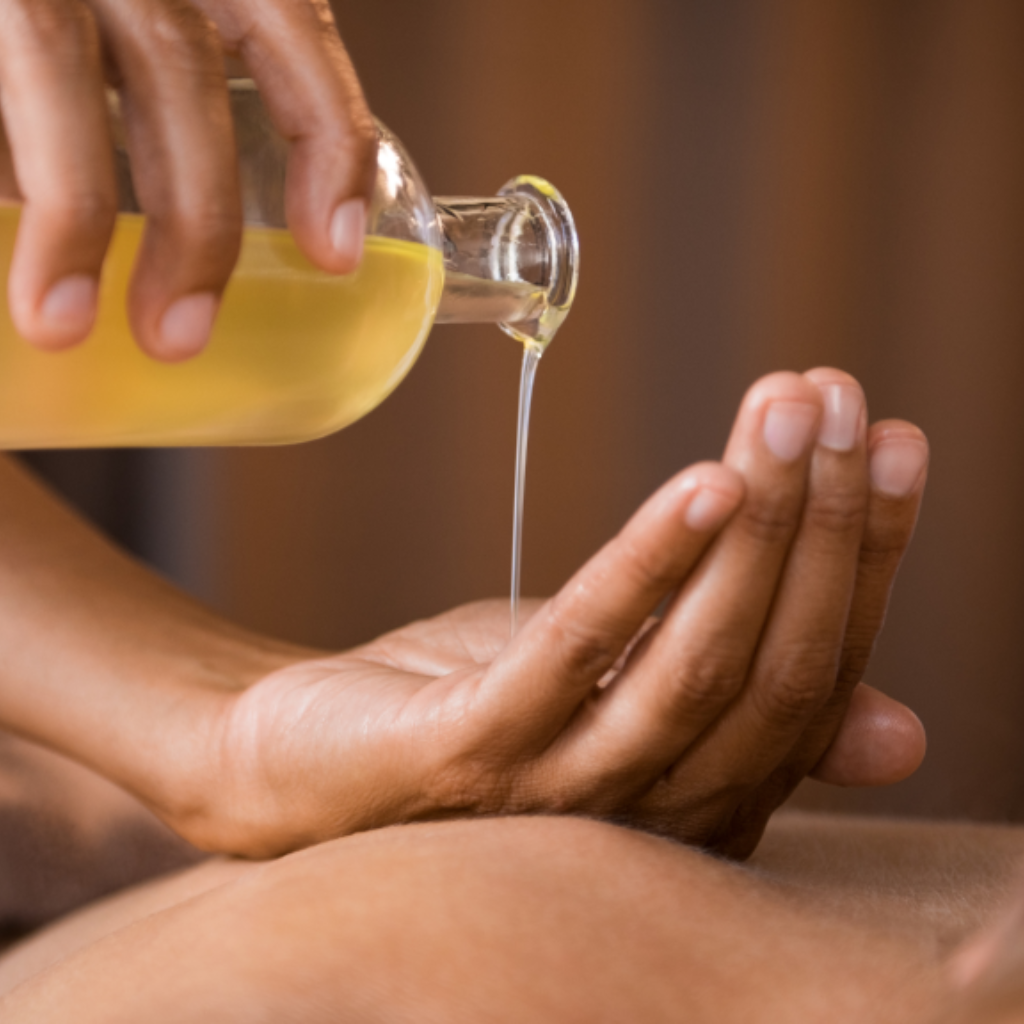 Aromatherapy massage with calming essential oils